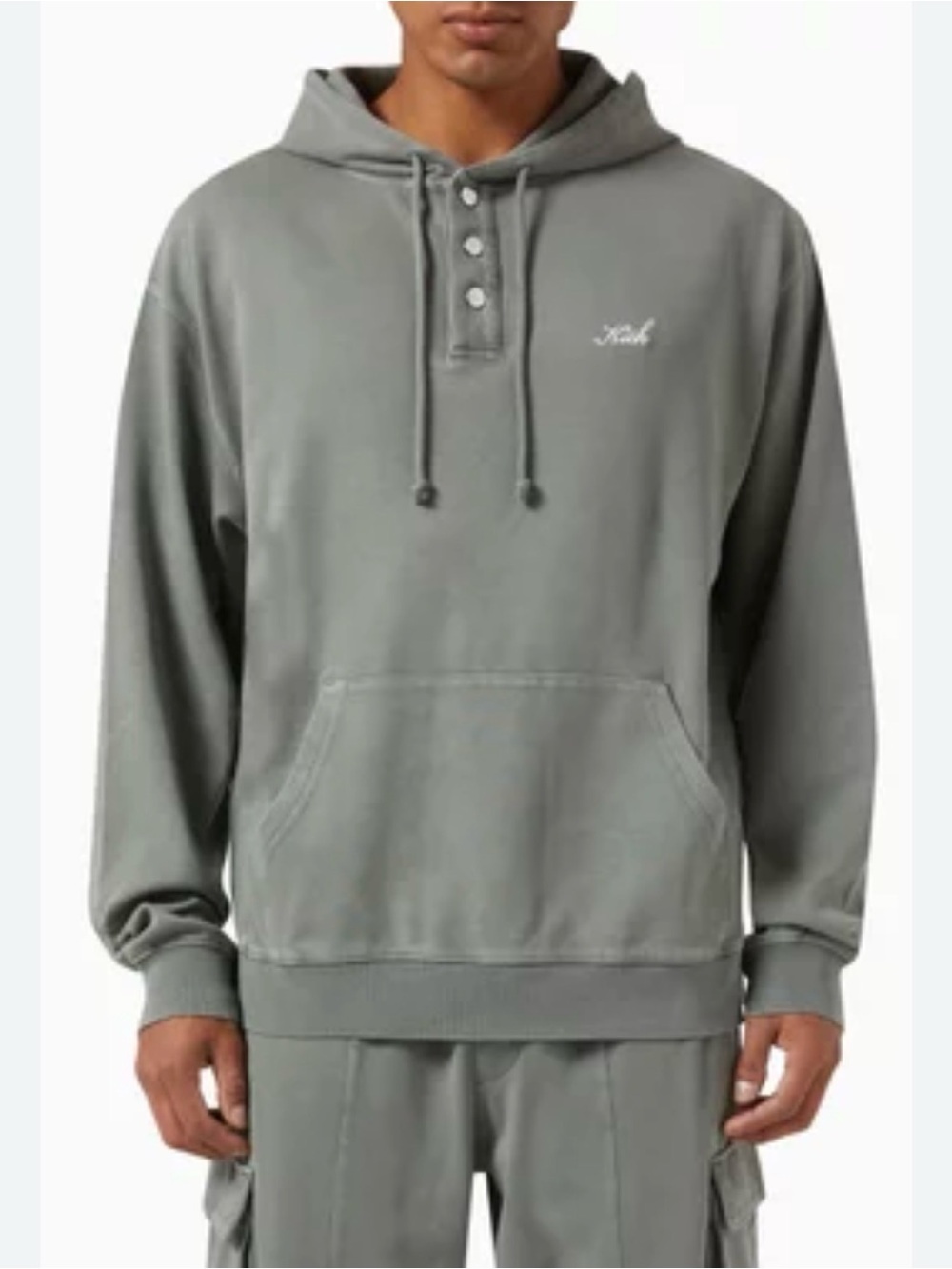 Kith Men's Hooded Henley Sweatshirt - Sage